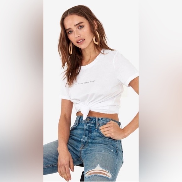 Mate the label Organic Cotton Crew Neck Tee Do What Feels Right NWOT Medium - Picture 4 of 6